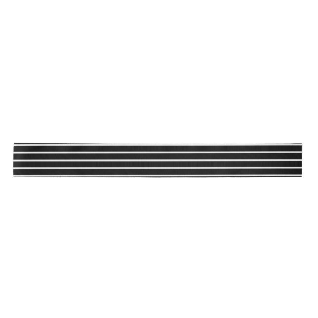 Ruban En Satin Design en bandes noir et blanc (Devant)