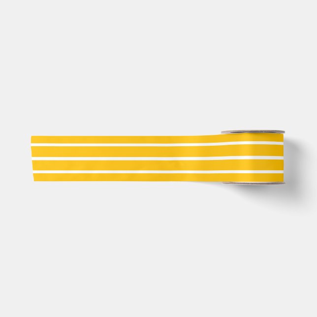 Ruban En Satin Design en rayures jaune et blanc (Devant)