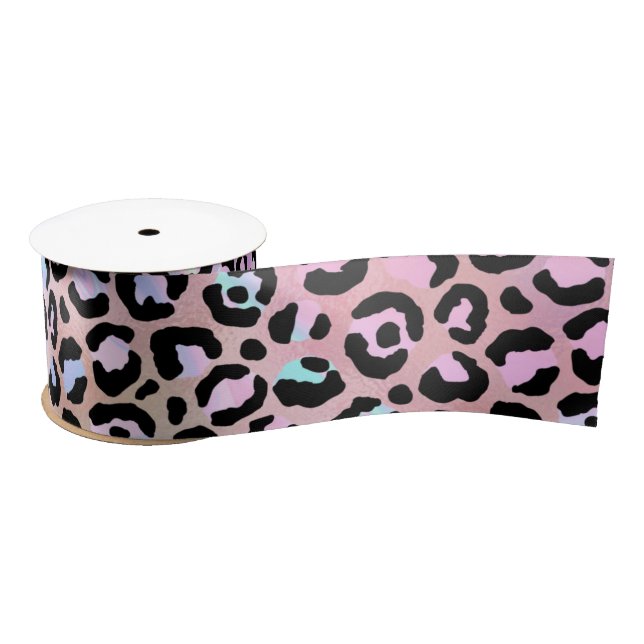 Ruban En Satin Design Iridescendant Leopard Series 6 (Bobine)