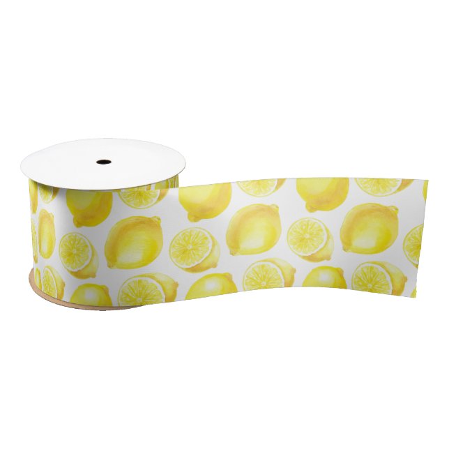 Ruban En Satin Design motif citron (Bobine)
