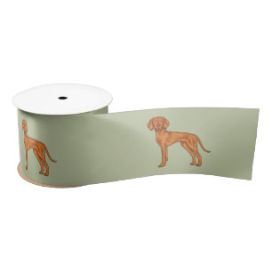 Ruban En Satin Dessin de chien pointer mignon Vizsla hongrois Ver