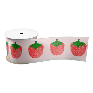 Ruban En Satin Dessin fraise
