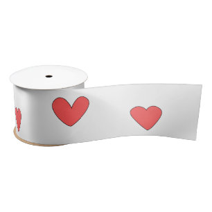Ruban En Satin Dessins de coeur mignons