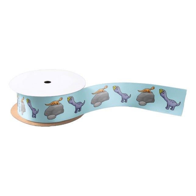 Ruban En Satin Deux mignons dinosaures (Bobine)