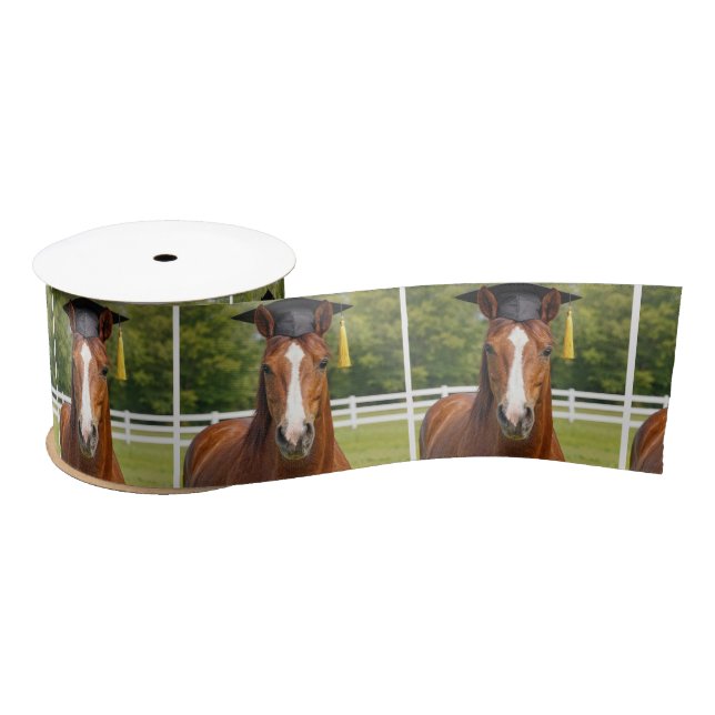 Ruban En Satin Diplômé Cheval Alezan (Bobine)