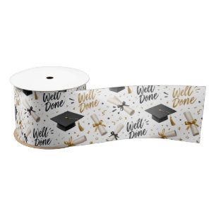 Ruban En Satin Diplômes de fin d'études et casquettes avec texte