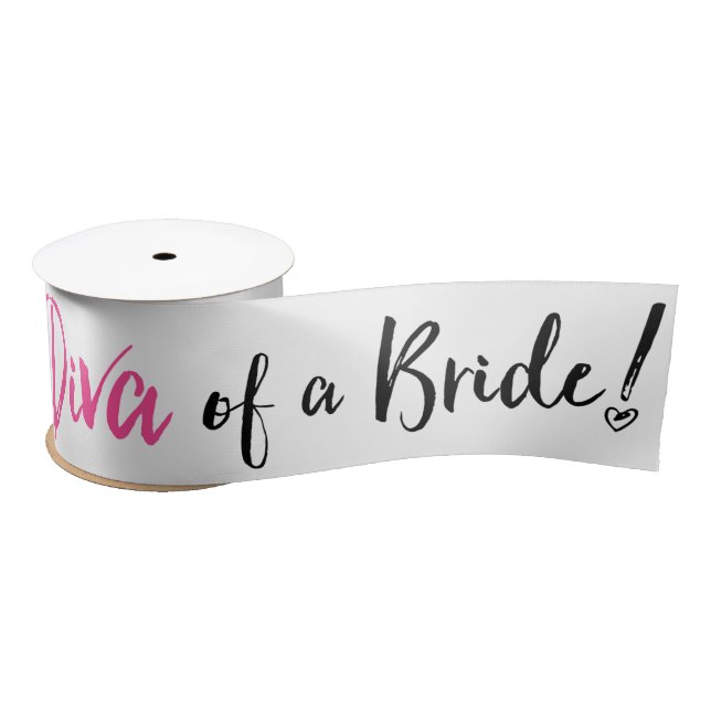 Ruban En Satin "Diva d'une mariée !" (Bobine)