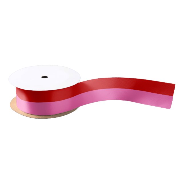 Ruban En Satin do-it-yourself Couleurs Deux Stripes Rouge Rose Ch (Bobine)