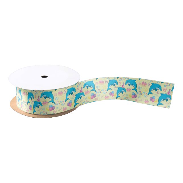 Ruban En Satin Dolphin Satin Ribbon in Yellow (Bobine)