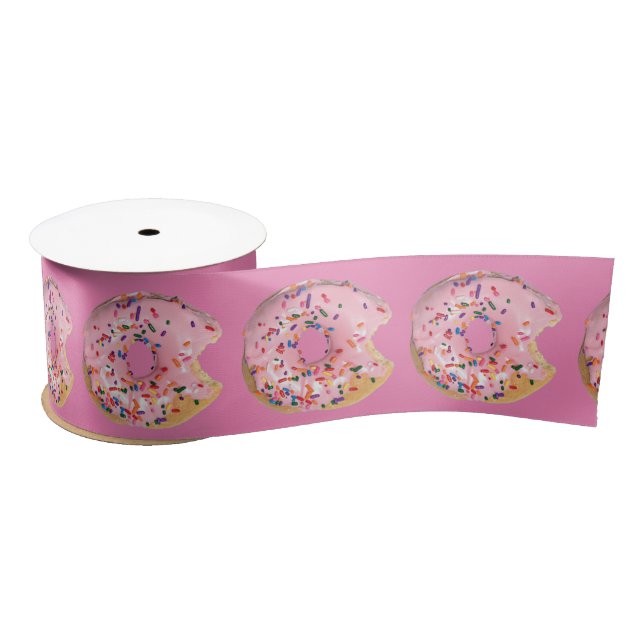 Ruban En Satin Donut givré rose (Bobine)