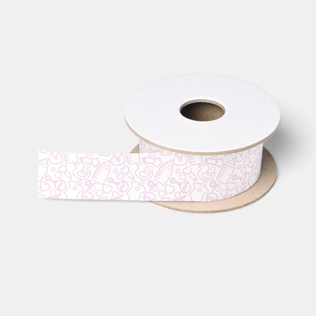 Ruban En Satin Douces arroses blanches (Bobine)