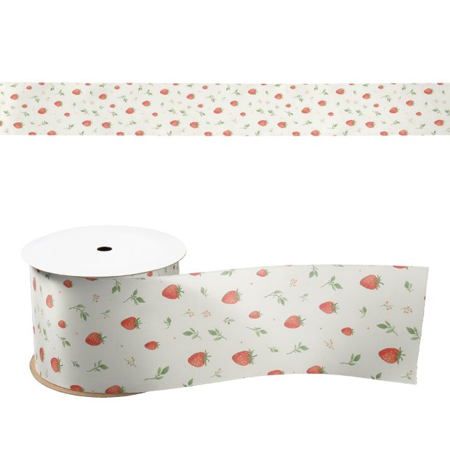 Ruban En Satin Doux et jolis fraises mignonnes à motifs (Créateur téléchargé)