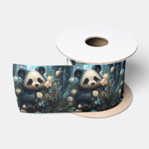 Ruban En Satin Doux Ours De Panda Chez Les Roses De La Jungle