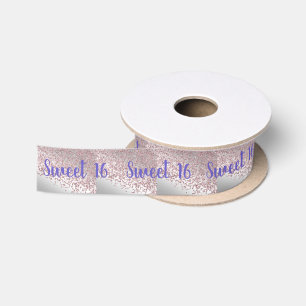 Ruban En Satin Doux Rose Gold Pailleté qui Tombe sur Argenté Bril