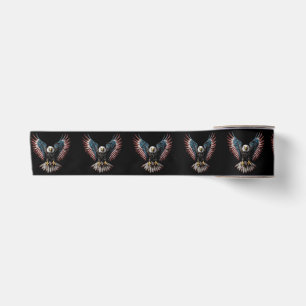 Ruban En Satin Drapeau Américain Aigle Bald 4 Juillet USA Patriot
