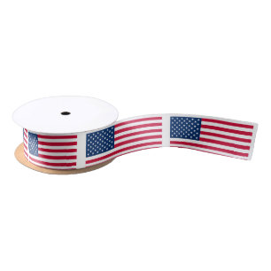 Ruban en satin Drapeau Américain USA
