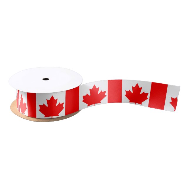 Ruban En Satin Drapeau canadien (Bobine)