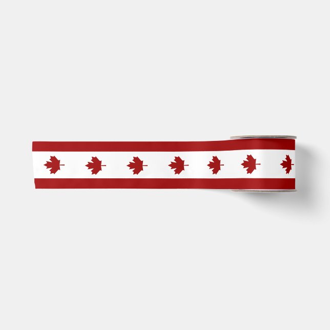 Ruban En Satin Drapeau canadien (Devant)