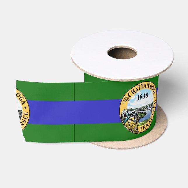 Ruban En Satin Drapeau de Chattanooga (Tennessee) (Bobine)
