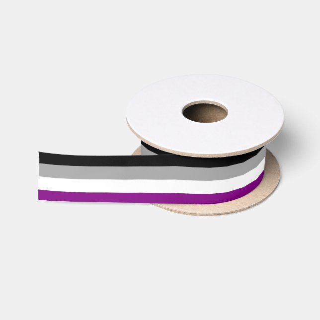 Ruban En Satin Drapeau de fierté asexué (Bobine)