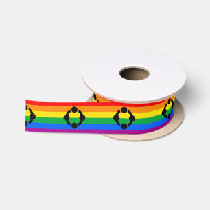 Ruban En Satin Drapeau de fierté de niche arc-en-ciel