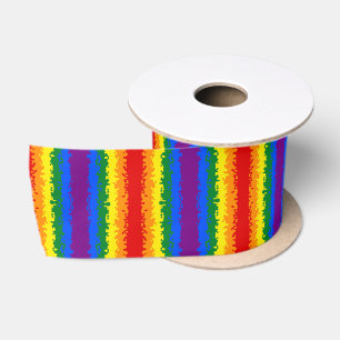 Ruban En Satin Drapeau de fierté gay arc-en-ciel mosaïque abstrai