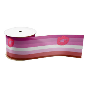 Ruban En Satin Drapeau de fierté lesbienne au rouge à lèvres Slip