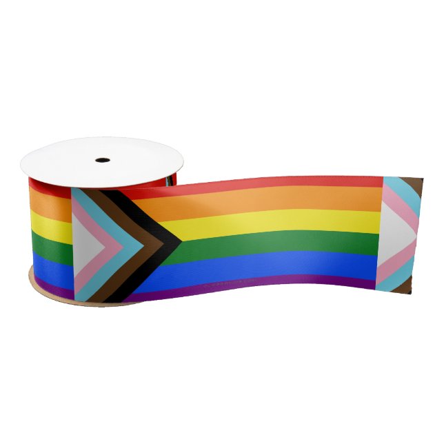 Ruban En Satin Drapeau de fierté Progress Pride de SlipperyJoe si (Bobine)