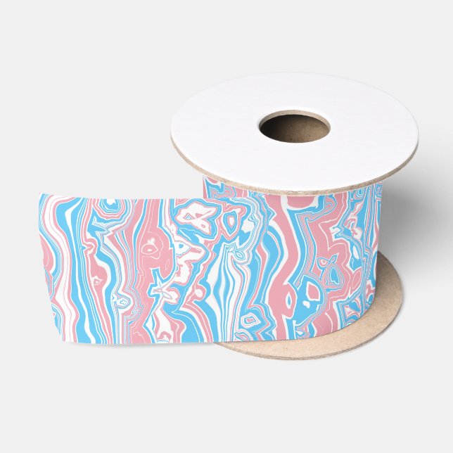 Ruban En Satin Drapeau de fierté trans Trippsy Boho Groovy Bandes (Bobine)
