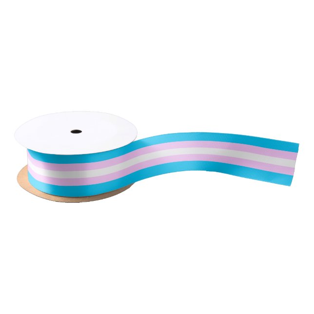 Ruban En Satin Drapeau de fierté transgenre (Bobine)
