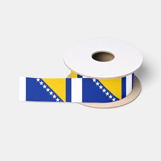 Ruban En Satin Drapeau de la Bosnie-Herzégovine (Bobine)