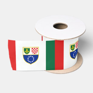 Ruban En Satin Drapeau de la Fédération de Bosnie-Herzégovine