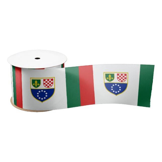 Ruban En Satin Drapeau de la Fédération de Bosnie-Herzégovine (Bobine)