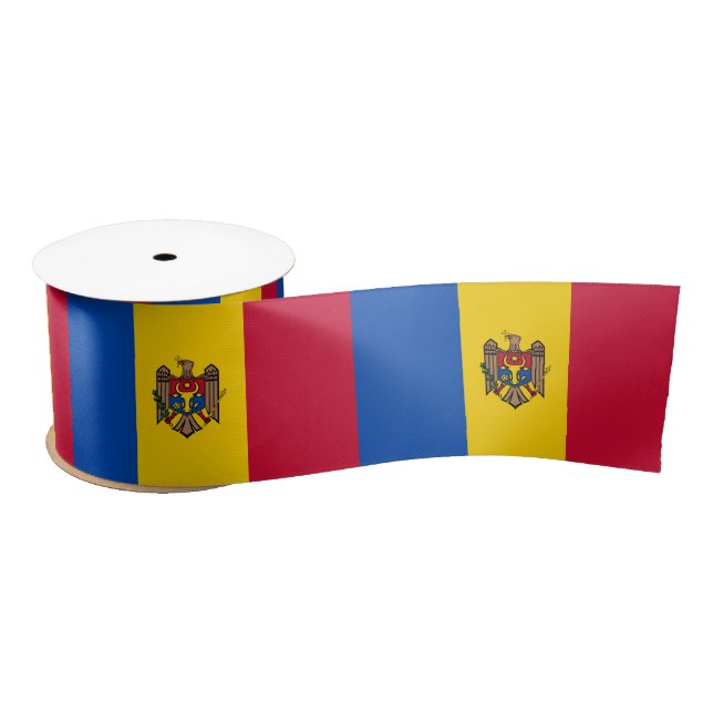 Ruban En Satin Drapeau de la Moldavie (Bobine)