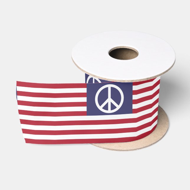 Ruban En Satin Drapeau de la paix des États-Unis (Bobine)