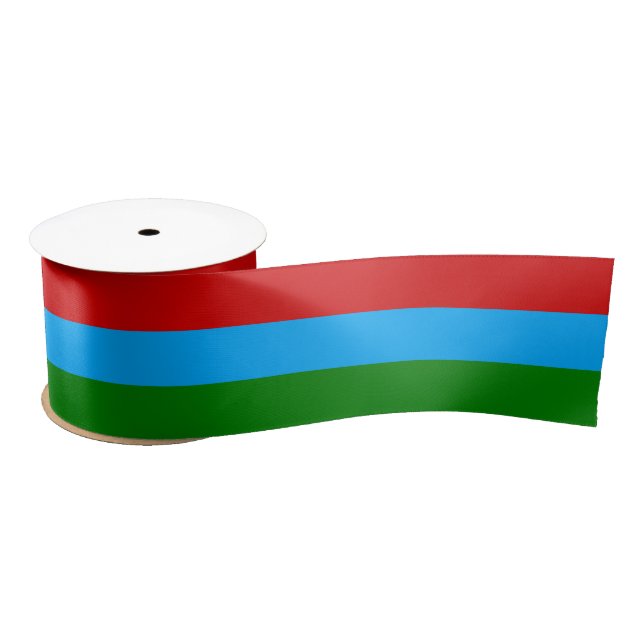 Ruban En Satin Drapeau de la République de Karelia (Bobine)