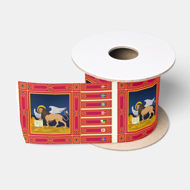 Ruban En Satin Drapeau de la Vénétie (Italie) (Bobine)