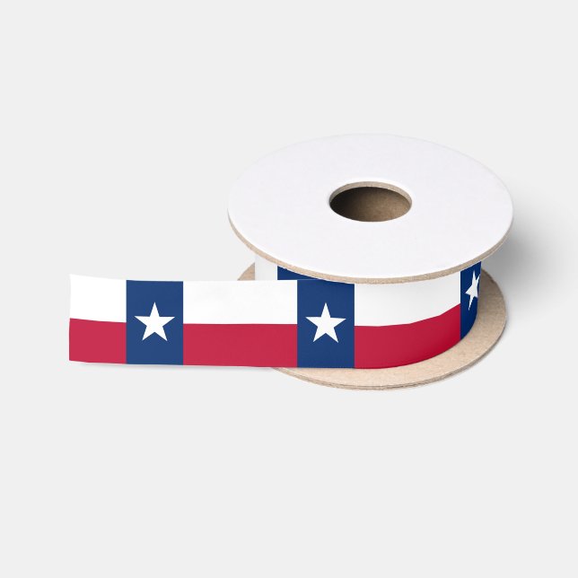 Ruban En Satin Drapeau de l'État du Texas (Bobine)