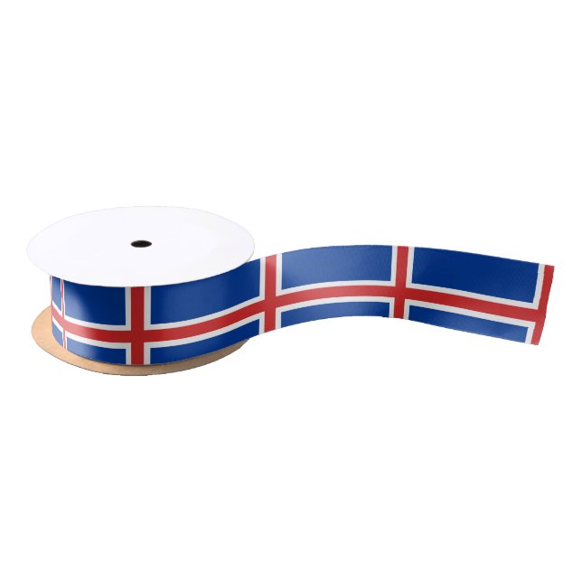 Ruban En Satin Drapeau de l'Islande (Bobine)
