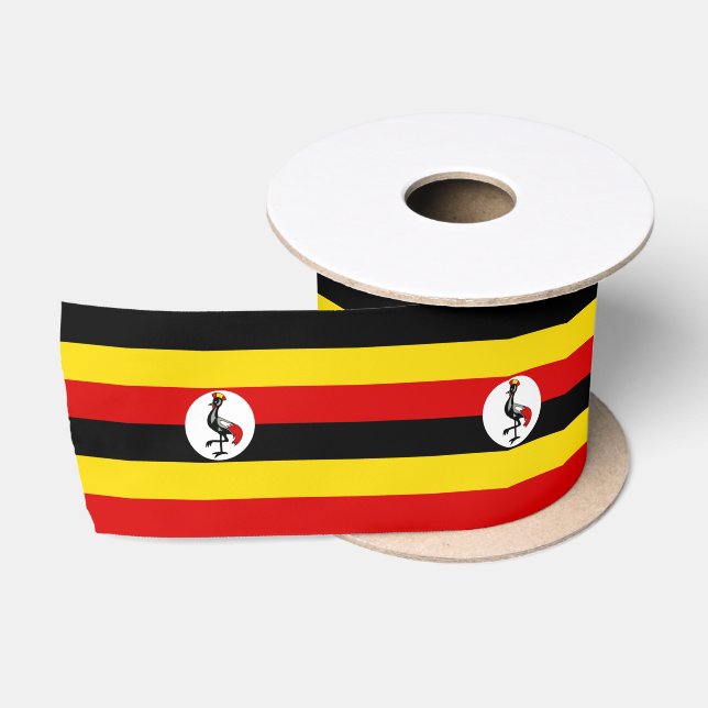 Ruban En Satin Drapeau de l'Ouganda (Bobine)