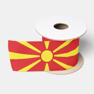 Ruban En Satin Drapeau de Macédoine du Nord