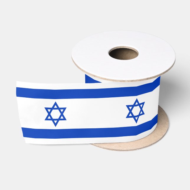 Ruban En Satin Drapeau d'Israël (Bobine)