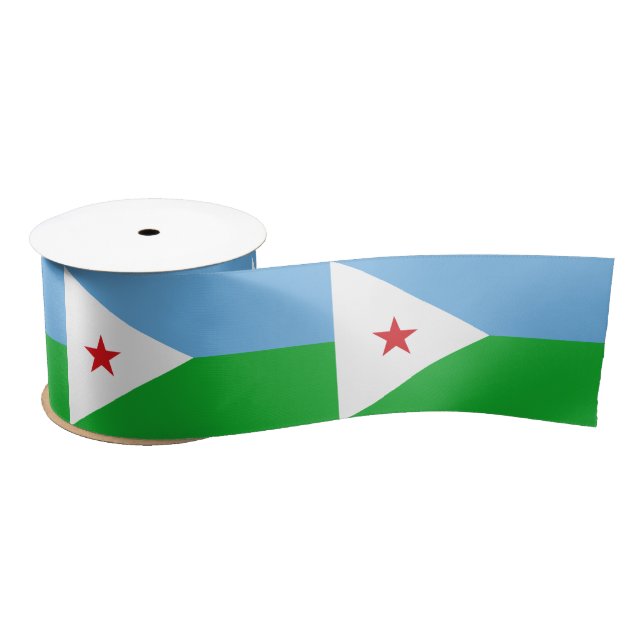 Ruban En Satin Drapeau Djibouti (Bobine)