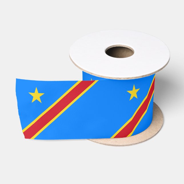 Ruban En Satin Drapeau du Congo Kinshasa (Bobine)