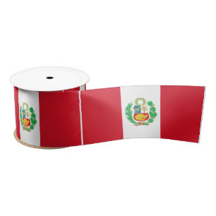 Ruban En Satin Drapeau du Pérou