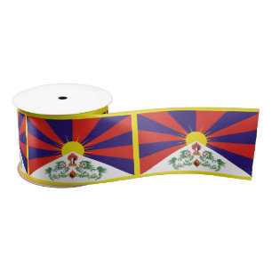 Ruban En Satin Drapeau du Tibet libre