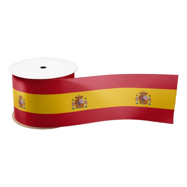 Ruban En Satin Drapeau espagnol 3" Satin Ribbon (Bobine)