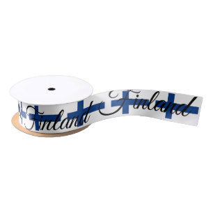 Ruban En Satin Drapeau finlandais & Voyage finlandais, vacances /