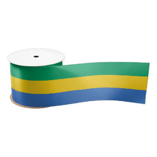 Ruban En Satin Drapeau Gabon