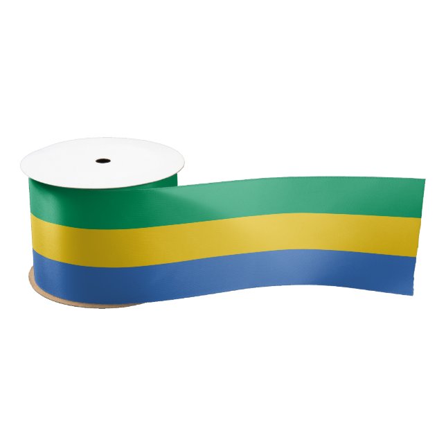 Ruban En Satin Drapeau Gabon (Bobine)
